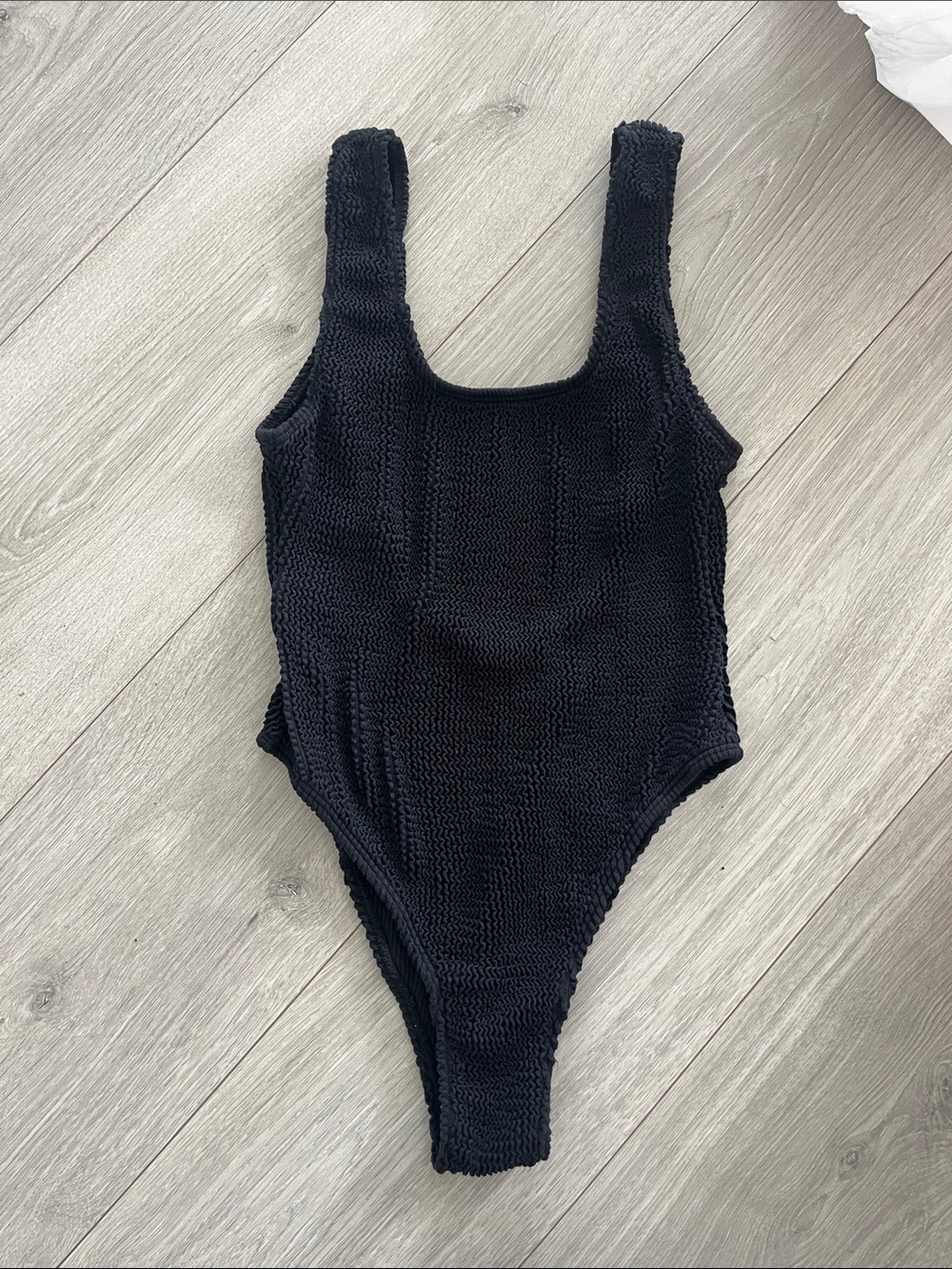 Surf Gypsy Black Textured Scoop One-Piece Swimsuit